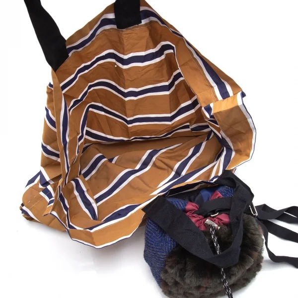 サカイsacai zantan 異素材切替ショルダーポーチエコバッグ 青他 K-112253_015