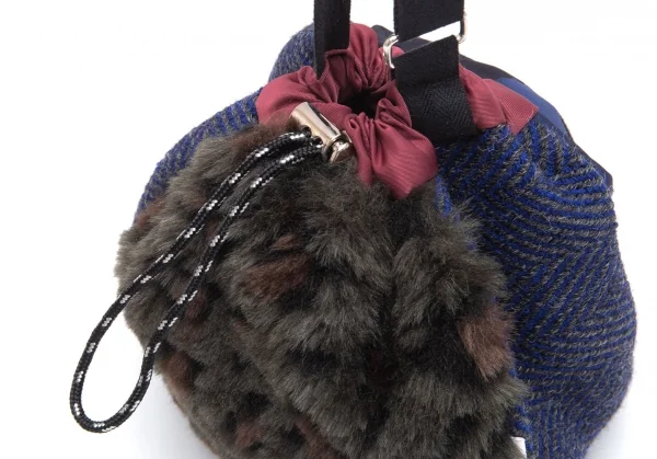 サカイsacai zantan 異素材切替ショルダーポーチエコバッグ 青他 K-112253_002