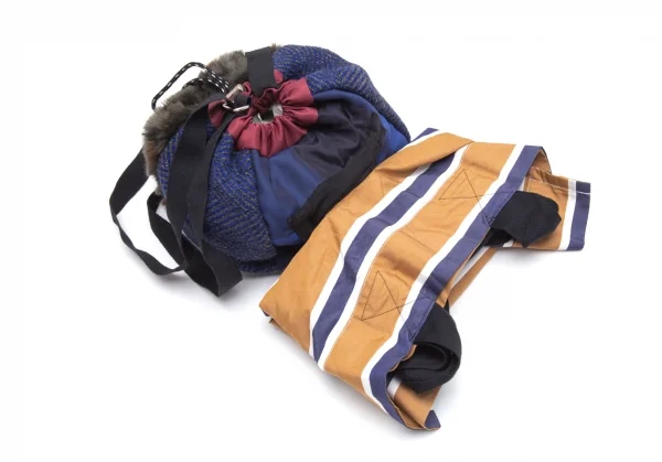 サカイsacai zantan 異素材切替ショルダーポーチエコバッグ 青他 K-112253_005