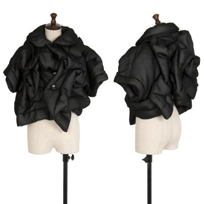 コムデギャルソンCOMME des GARCONS ギャザーデザイン中綿ジャケット 黒