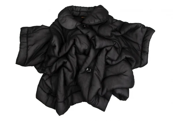 コムデギャルソンCOMME des GARCONS ギャザーデザイン中綿ジャケット 黒XS K-112276_002