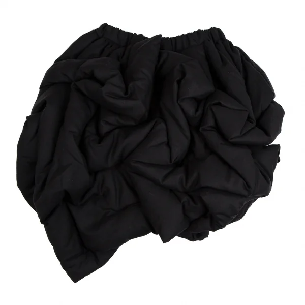 コムデギャルソンCOMME des GARCONS ギャザーデザイン中綿キュロットパンツ 黒XS K-112277_002