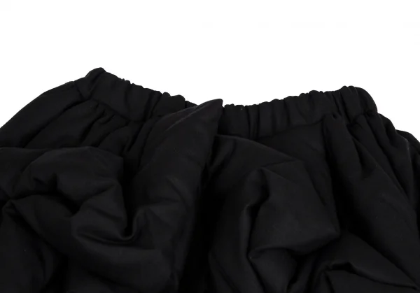 コムデギャルソンCOMME des GARCONS ギャザーデザイン中綿キュロットパンツ 黒XS K-112277_003