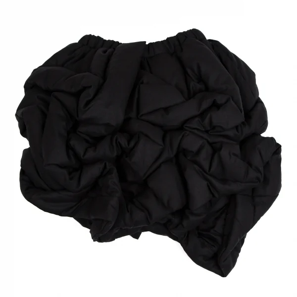 コムデギャルソンCOMME des GARCONS ギャザーデザイン中綿キュロットパンツ 黒XS K-112277_009