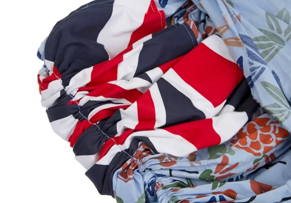 コムデギャルソンCOMME des GARCONS ユニオンジャック花柄再構築ギャザースカート 水色他SS K-112280_004