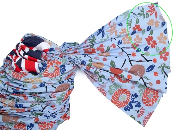 コムデギャルソンCOMME des GARCONS ユニオンジャック花柄再構築ギャザースカート 水色他SS K-112280_008