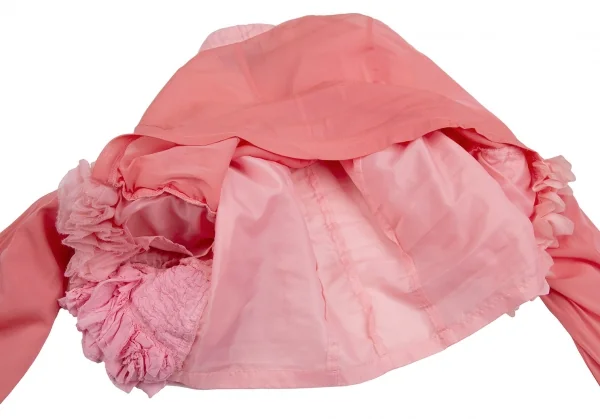 コムデギャルソンCOMME des GARCONS 製品染めフリル装飾ノーカラージャケット ピンクS K-112284_012