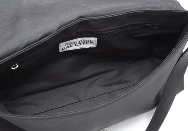 ジャンポールゴルチエJean Paul GAULTIER ダイヤジャガードフラップショルダーバッグ 黒 K-112292_014