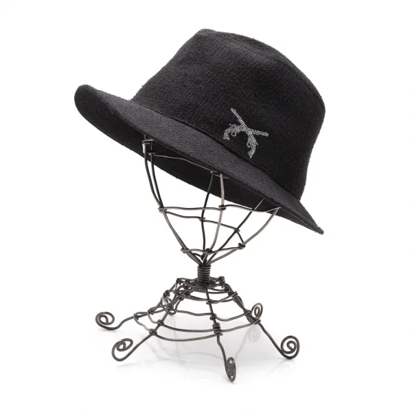 ロアーroar ラインストーンクロスガンハット 黒2 K-112305_001