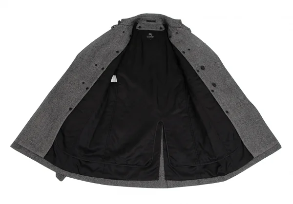 バーバリー ブラックレーベルBURBERRY BLACK LABEL ヘリンボーンライナー付きウールトレンチコート 白黒M K-112307_012