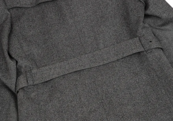 バーバリー ブラックレーベルBURBERRY BLACK LABEL ヘリンボーンライナー付きウールトレンチコート 白黒M K-112307_016