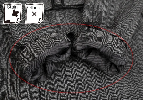 バーバリー ブラックレーベルBURBERRY BLACK LABEL ヘリンボーンライナー付きウールトレンチコート 白黒M K-112307_008