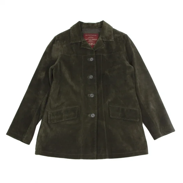 エディーバウアーEddie Bauer スウェードオープンカラージャケット 緑S K-112309_001