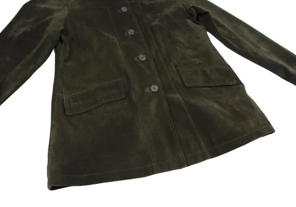 エディーバウアーEddie Bauer スウェードオープンカラージャケット 緑S K-112309_011