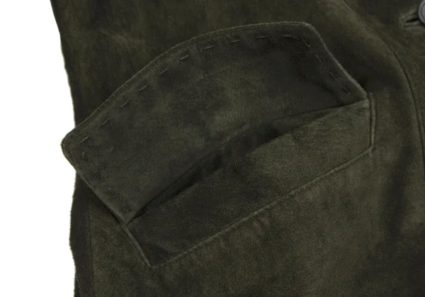 エディーバウアーEddie Bauer スウェードオープンカラージャケット 緑S K-112309_012