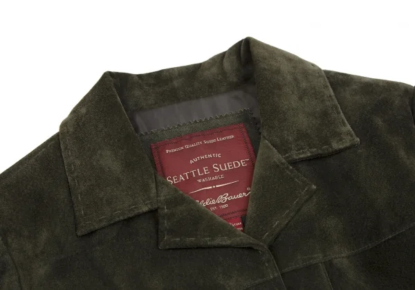 エディーバウアーEddie Bauer スウェードオープンカラージャケット 緑S K-112309_004