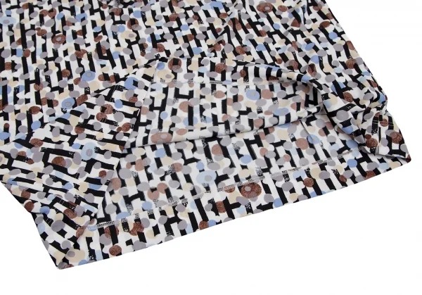 ハナエモリHANAE MORI 幾何学ドットプリントフリルトップス 白黒他40 K-112310_008