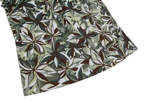 ハナエモリHANAE MORI リーフプリントトップス 白緑L K-112311_008