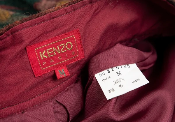 ケンゾーKENZO フローラルウール裾切替プリーツスカート マルチM K-112316_014