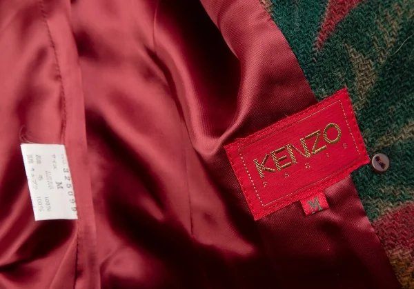 ケンゾーKENZO フローラルウールダブルショートジャケットセットアップ マルチM K-112317_011
