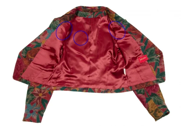 ケンゾーKENZO フローラルウールダブルショートジャケットセットアップ マルチM K-112317_008