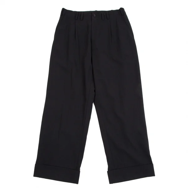 ワイズ レッドレーベルY's red Label ウールタック裾ダブルパンツ 黒1 K-112328_001
