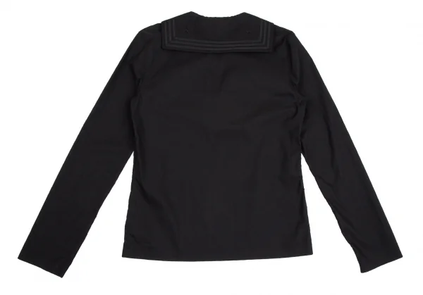 ジャンポールゴルチエ オムJean Paul GAULTIER HOMME コットンナイロンストレッチセーラーカラートップス 黒48 K-112331_012