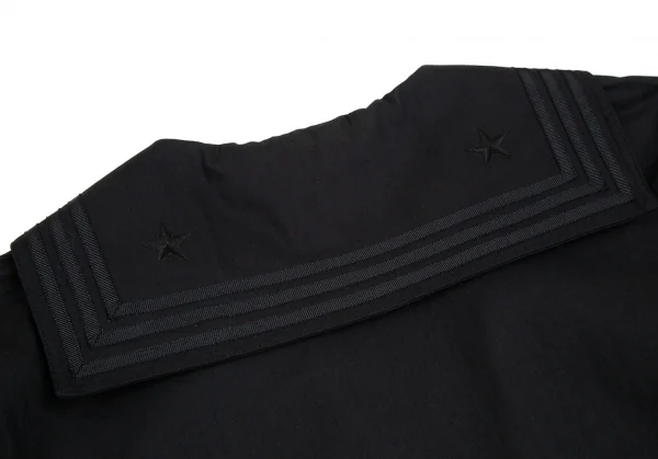 ジャンポールゴルチエ オムJean Paul GAULTIER HOMME コットンナイロンストレッチセーラーカラートップス 黒48 K-112331_013