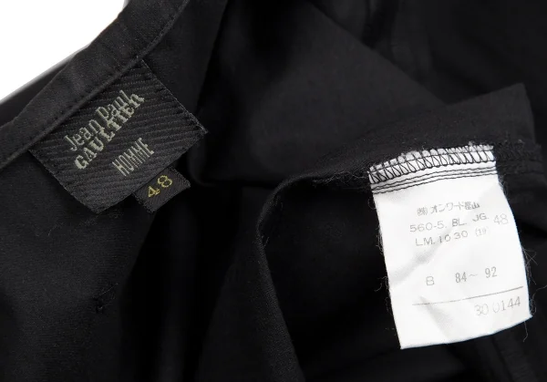 ジャンポールゴルチエ オムJean Paul GAULTIER HOMME コットンナイロンストレッチセーラーカラートップス 黒48 K-112331_016