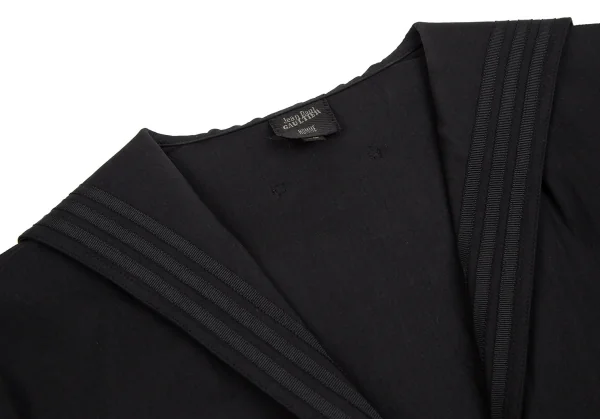 ジャンポールゴルチエ オムJean Paul GAULTIER HOMME コットンナイロンストレッチセーラーカラートップス 黒48 K-112331_003