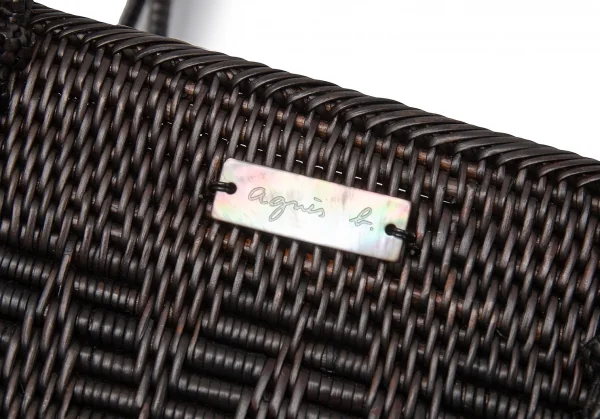 アニエスベーagnes b. バンブーハンドバッグ 焦げ茶 K-112346_013
