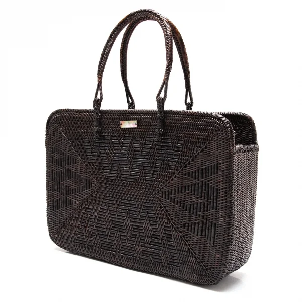 アニエスベーagnes b. バンブーハンドバッグ 焦げ茶 K-112346_002