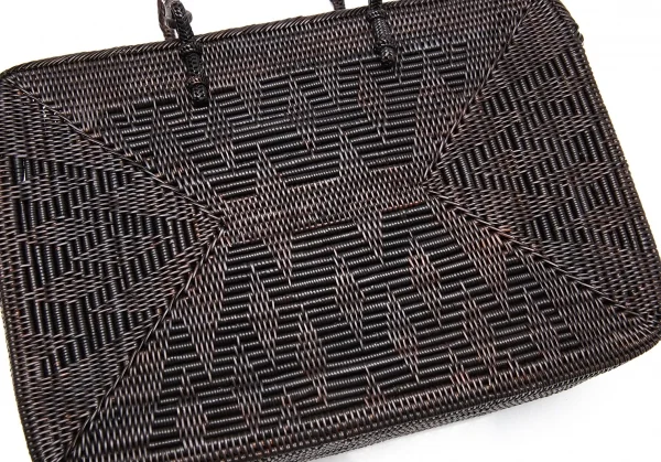 アニエスベーagnes b. バンブーハンドバッグ 焦げ茶 K-112346_007