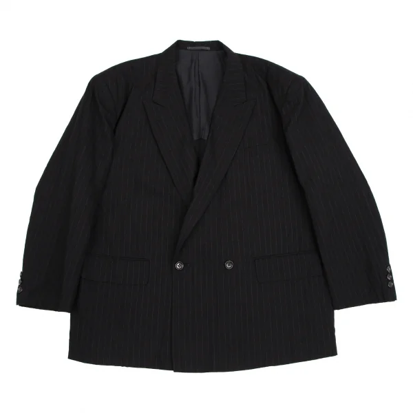 コムデギャルソン オムCOMME des GARCONS HOMME ストライプダブルブレストジャケット 黒M K-112351_001