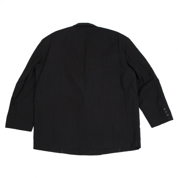 コムデギャルソン オムCOMME des GARCONS HOMME ストライプダブルブレストジャケット 黒M K-112351_013