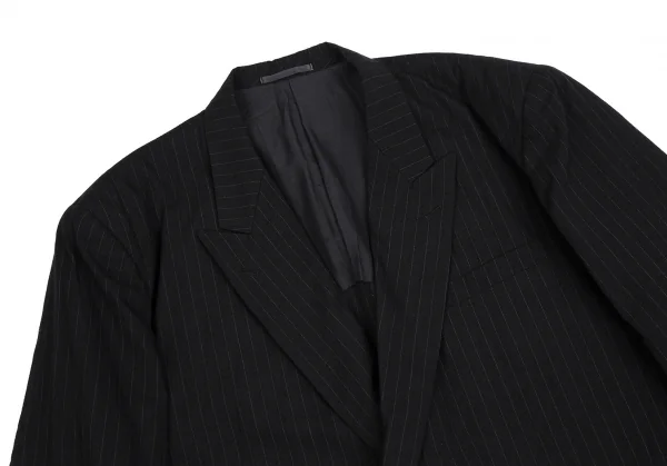 コムデギャルソン オムCOMME des GARCONS HOMME ストライプダブルブレストジャケット 黒M K-112351_002