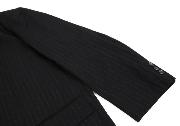 コムデギャルソン オムCOMME des GARCONS HOMME ストライプダブルブレストジャケット 黒M K-112351_006