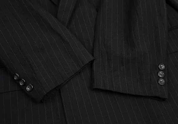 コムデギャルソン オムCOMME des GARCONS HOMME ストライプダブルブレストジャケット 黒M K-112351_007