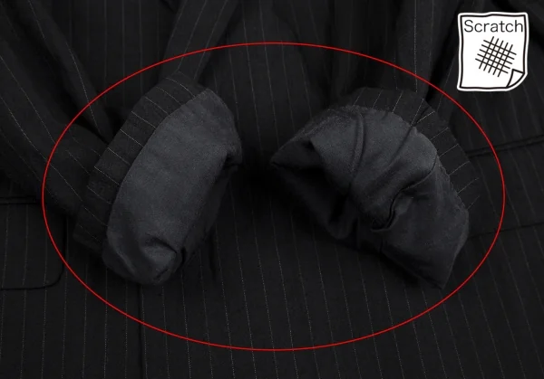 コムデギャルソン オムCOMME des GARCONS HOMME ストライプダブルブレストジャケット 黒M K-112351_008