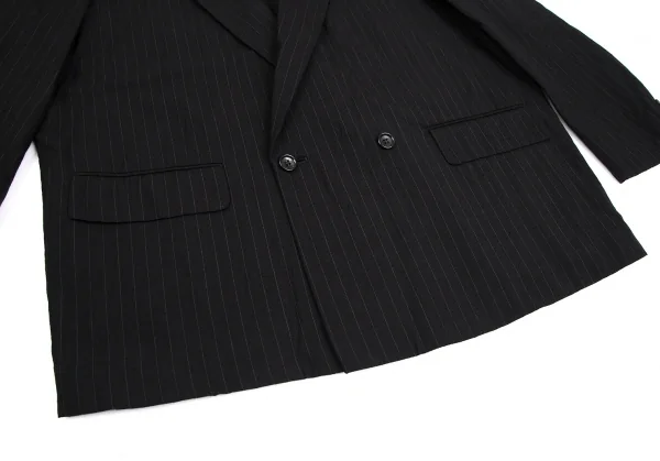 コムデギャルソン オムCOMME des GARCONS HOMME ストライプダブルブレストジャケット 黒M K-112351_009