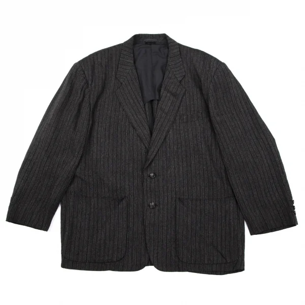 コムデギャルソン オムCOMME des GARCONS HOMME レーヨンピンストライプジャケット チャコールS K-112352_001