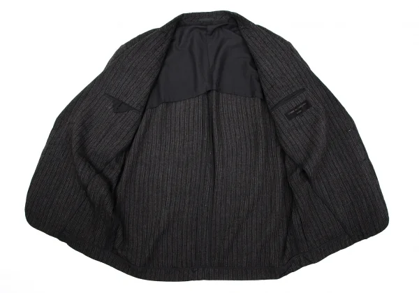 コムデギャルソン オムCOMME des GARCONS HOMME レーヨンピンストライプジャケット チャコールS K-112352_014