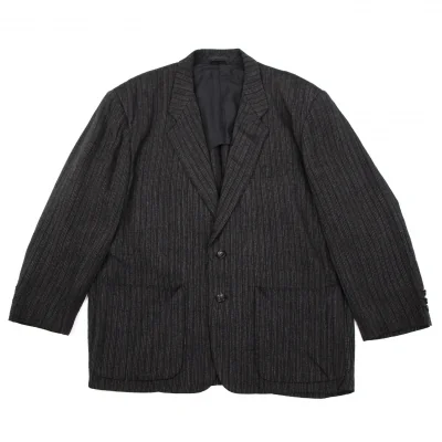コムデギャルソン オムCOMME des GARCONS HOMME レーヨンピンストライプジャケット チャコール
