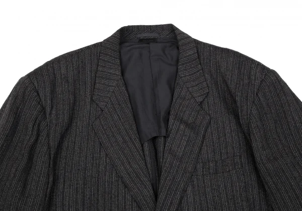 コムデギャルソン オムCOMME des GARCONS HOMME レーヨンピンストライプジャケット チャコールS K-112352_002