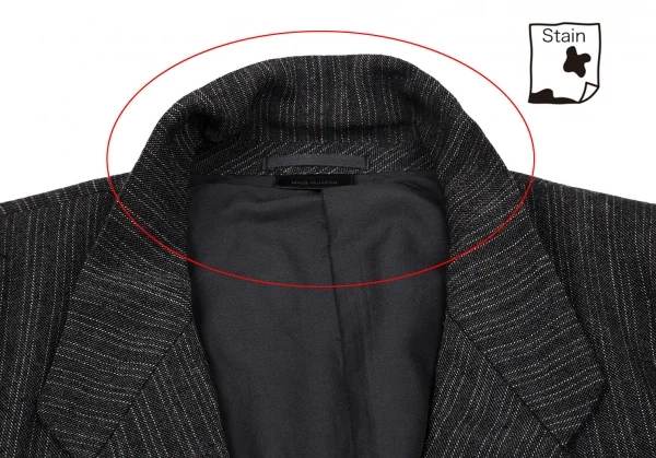 コムデギャルソン オムCOMME des GARCONS HOMME レーヨンピンストライプジャケット チャコールS K-112352_004