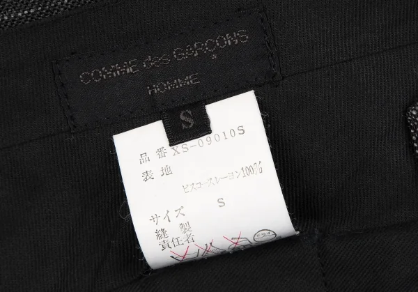 コムデギャルソン オムCOMME des GARCONS HOMME レーヨンピンストライプツータックパンツ チャコールS K-112353_013
