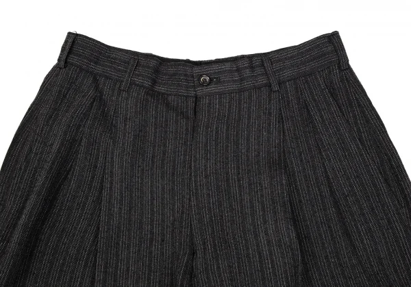 コムデギャルソン オムCOMME des GARCONS HOMME レーヨンピンストライプツータックパンツ チャコールS K-112353_002