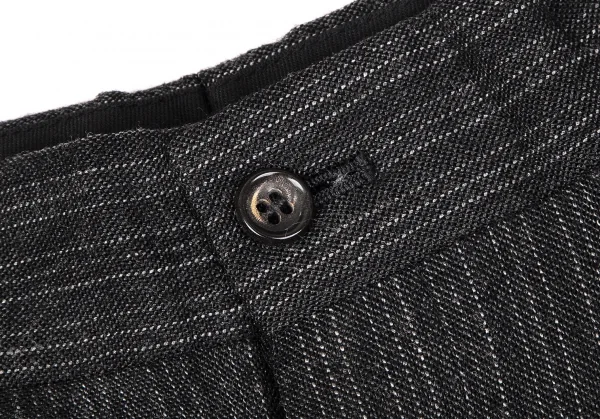 コムデギャルソン オムCOMME des GARCONS HOMME レーヨンピンストライプツータックパンツ チャコールS K-112353_003