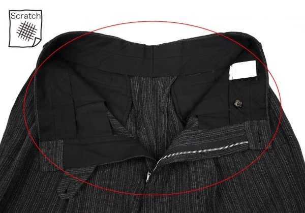 コムデギャルソン オムCOMME des GARCONS HOMME レーヨンピンストライプツータックパンツ チャコールS K-112353_004