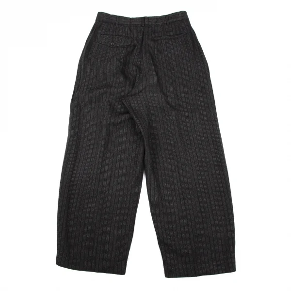 コムデギャルソン オムCOMME des GARCONS HOMME レーヨンピンストライプツータックパンツ チャコールS K-112353_008
